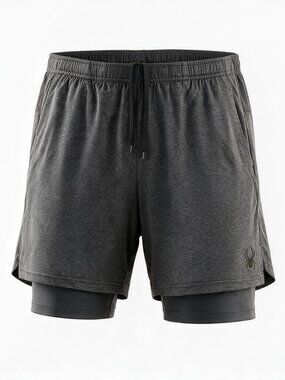 Spyder Active Shorts Mens L Gray Lined Athletic Shorts